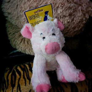 Dog Toy Pig Plush Stuffed Med/Large Squeaks New ea.